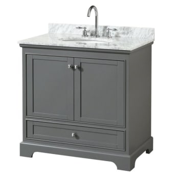 Image for Wyndham Deborah Dark Gray Single Bath Vanity 36 Inch With Top, Oval Sink from HD Supply