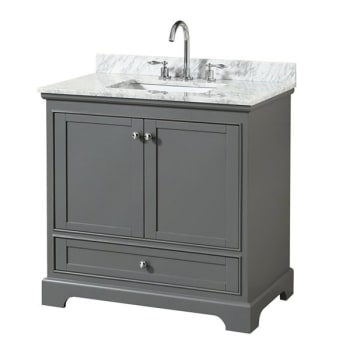 Image for Wyndham Deborah Dark Gray Single Bath Vanity 36 Inch With Top, Square Sink from HD Supply