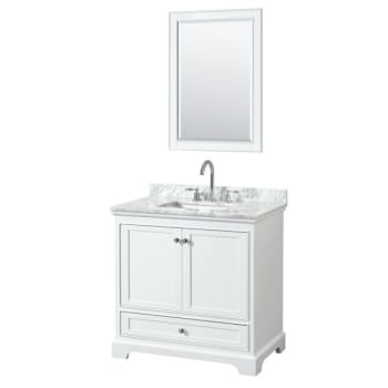 Image for Wyndham Deborah White Single Bath Vanity With Top, Square Sink And  Mirror from HD Supply