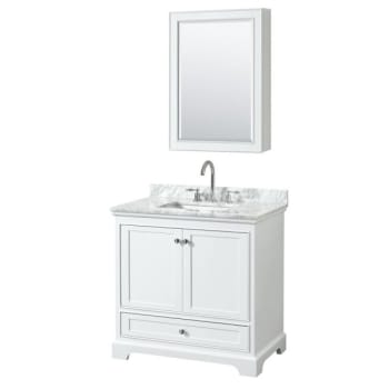 Image for Wyndham Deborah White Single Bath Vanity 36 Inch With Top And Medicine Cabinet from HD Supply