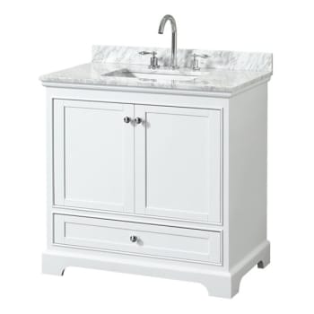 Image for Wyndham Deborah White Single Bath Vanity 36 Inch With Top, Square Sink from HD Supply