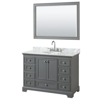 Image for Wyndham Deborah Dark Gray Single Bath Vanity 48 Inch With Top, Oval Sink, Mirror from HD Supply
