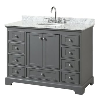 Image for Wyndham Deborah Dark Gray Single Bath Vanity 48 Inch With Top, Oval Sink from HD Supply