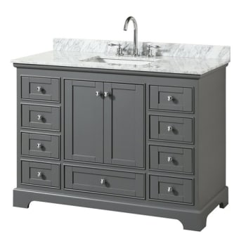 Image for Wyndham Deborah Dark Gray Single Bath Vanity 48 Inch With Top, Square Sink from HD Supply