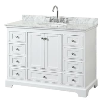 Image for Wyndham Deborah White Single Bath Vanity 48 Inch With Top, Oval Sink from HD Supply