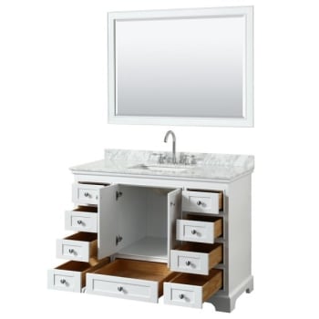 Image for Wyndham Deborah White Single Bath Vanity 48 Inch With Top, Square Sink, Mirror from HD Supply