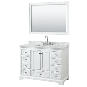 Image for Wyndham Deborah White Single Bath Vanity 48 Inch With Top, Square Sink, Mirror from HD Supply