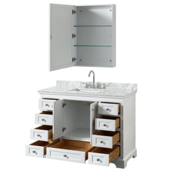 Image for Wyndham Deborah White Single Bath Vanity 48 Inch With Top And Medicine Cabinet from HD Supply