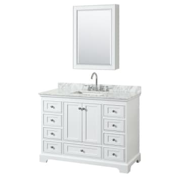 Image for Wyndham Deborah White Single Bath Vanity 48 Inch With Top And Medicine Cabinet from HD Supply
