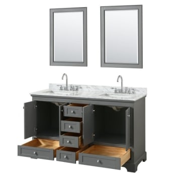 Image for Wyndham Deborah Dark Gray Double Bath Vanity With Top And 24 Inch Mirror from HD Supply
