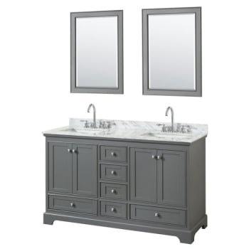 Image for Wyndham Deborah Dark Gray Double Bath Vanity With Top And 24 Inch Mirror from HD Supply