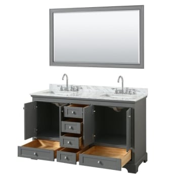 Image for Wyndham Deborah Dark Gray Double Bath Vanity With Top And 58 Inch Mirror from HD Supply