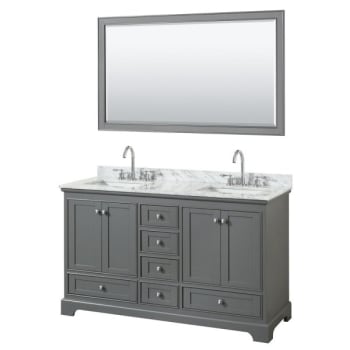 Image for Wyndham Deborah Dark Gray Double Bath Vanity With Top And 58 Inch Mirror from HD Supply