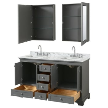 Image for Wyndham Deborah Dark Gray Double Bath Vanity With Top And Medicine Cabinet from HD Supply