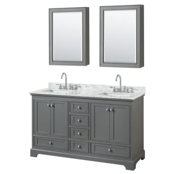 Image for Wyndham Deborah Dark Gray Double Bath Vanity With Top And Medicine Cabinet from HD Supply