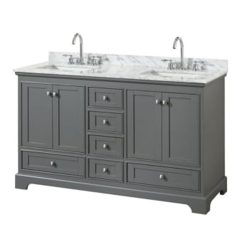 Image for Wyndham Deborah Dark Gray Double Bath Vanity 60 Inch With Top, Square Sink from HD Supply