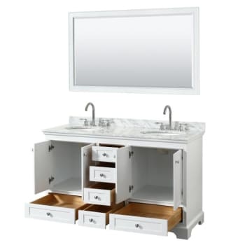 Image for Wyndham Deborah White Double Bath Vanity 60 Inch (Mirror Included) from HD Supply