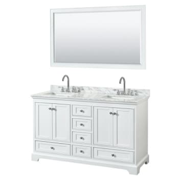 Image for Wyndham Deborah White Double Bath Vanity With Top, Square Sink, Mirror from HD Supply
