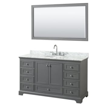 Image for Wyndham Deborah Dark Gray Single Bath Vanity With Top, Oval Sink, Mirror from HD Supply