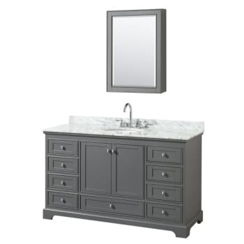 Image for Wyndham Deborah Dark Gray Single Bath Vanity With Oval Sink, Medicine Cabinet (Mirror Included) from HD Supply