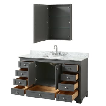 Image for Wyndham Deborah Dark Gray Single Bath Vanity  With Top And Medicine Cabinet (Mirror Included) from HD Supply