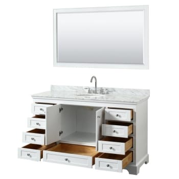 Image for Wyndham Deborah White Single Bath Vanity With Top, Oval Sink And 58 Inch Mirror from HD Supply