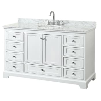 Image for Wyndham Deborah White Single Bath Vanity 60 Inch With Top, Oval Sink from HD Supply