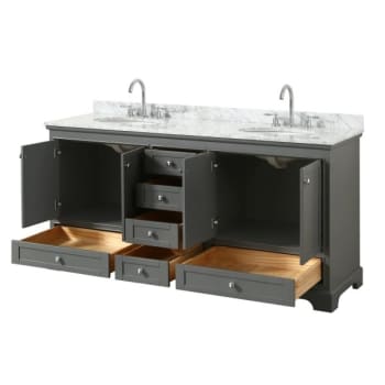 Image for Wyndham Deborah Dark Gray Double Bath Vanity 72 Inch With Top, Oval Sink from HD Supply