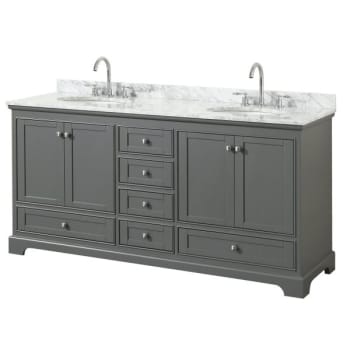 Image for Wyndham Deborah Dark Gray Double Bath Vanity 72 Inch With Top, Oval Sink from HD Supply