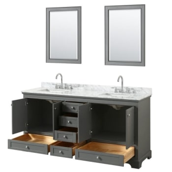 Image for Wyndham Deborah Dark Gray Double Bath Vanity 72 Inch With Top, 24 Inch Mirror from HD Supply