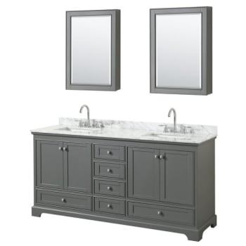 Image for Wyndham Deborah Dark Gray Double Bath Vanity,with Top And 2 Medicine Cabinets from HD Supply