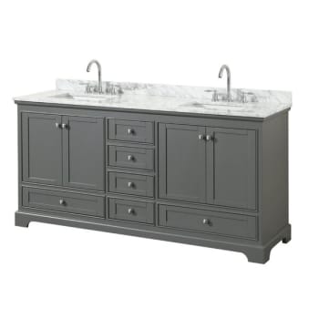 Image for Wyndham Deborah Dark Gray Double Bath Vanity 72 Inch With Top, Square Sink from HD Supply