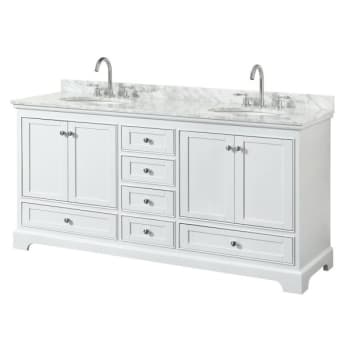 Image for Wyndham Deborah White Double Bath Vanity 72 Inch With Top, Oval Sink from HD Supply