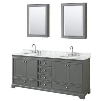 Image for Wyndham Deborah Dark Gray Double Bath Vanity  With Top And Medicine Cabinet from HD Supply