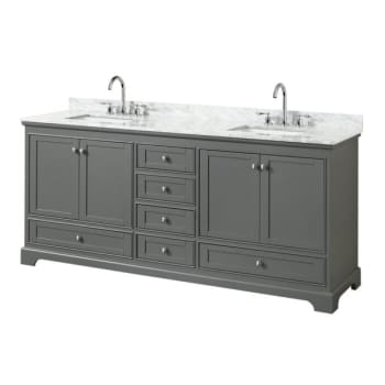 Image for Wyndham Deborah Dark Gray Double Bath Vanity 80 Inch With Top, Square Sink from HD Supply