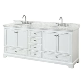 Image for Wyndham Deborah White Double Bath Vanity 80 Inch With Top, Oval Sink from HD Supply