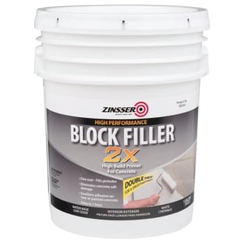 Image for Zinsser 5 Gal Block Filler 2X High Build Concrete Primer Flat White 1PK from HD Supply