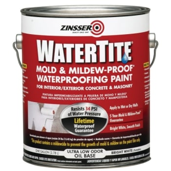 Image for Zinsser 1 Gal WaterTite Mold-Proof Waterproofing Paint Matte Bright White (2-Case) from HD Supply