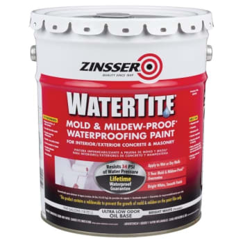 Image for Zinsser 5 Gal WaterTite Mold-Proof Waterproofing Paint Matte Bright White 1PK from HD Supply