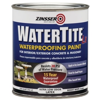 Image for Zinsser 1 Qt WaterTite LX Mold-Proof Waterproofing Paint Matte Bright White 6PK from HD Supply