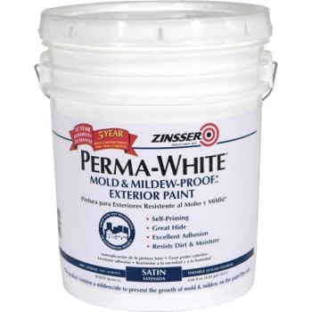 Image for Zinsser 5 Gal Perma-White Mold & Mildew-Proof Interior Paint Satin White 1PK from HD Supply