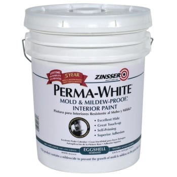 Zinsser 5 Gal Perma-White Mold & Mildew-Proof Interior Paint Eggshell White 1PK