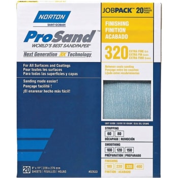 Image for Norton 68166 9" X 11" P320 Prosand Sheet, Package Of 20 from HD Supply