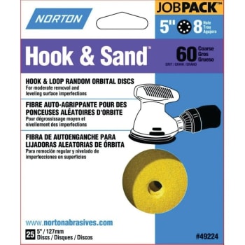 Image for Norton 49224 5" P60 8 Hole Hook And Loop Disc, Package Of 25 from HD Supply
