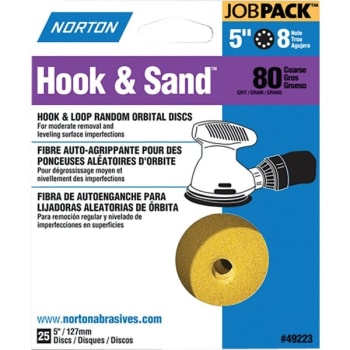Image for Norton 49223 5" P80 8 Hole Hook And Loop Disc, Package Of 25 from HD Supply