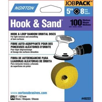 Image for Norton 49222 5" P100 8 Hole Hook And Loop Disc, Package Of 25 from HD Supply