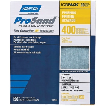 Image for Norton 68165 9" x 11" 400 Prosand Sheet, Package Of 20 from HD Supply