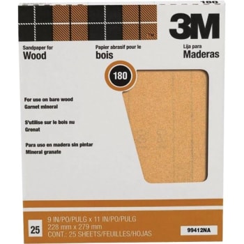 Image for 3M 99412NA 9" x 11" 180A Garnet Sandpaper, Package Of 25 from HD Supply