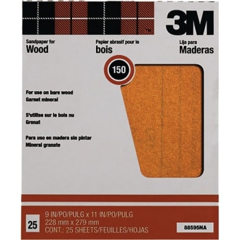 Image for 3M 88595NA 9" x 11" 150A Garnet Sandpaper, Package Of 25 from HD Supply