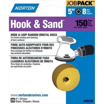 Image for Norton 49220 5" P150 8 Hole Hook And Loop Disc, Package Of 25 from HD Supply